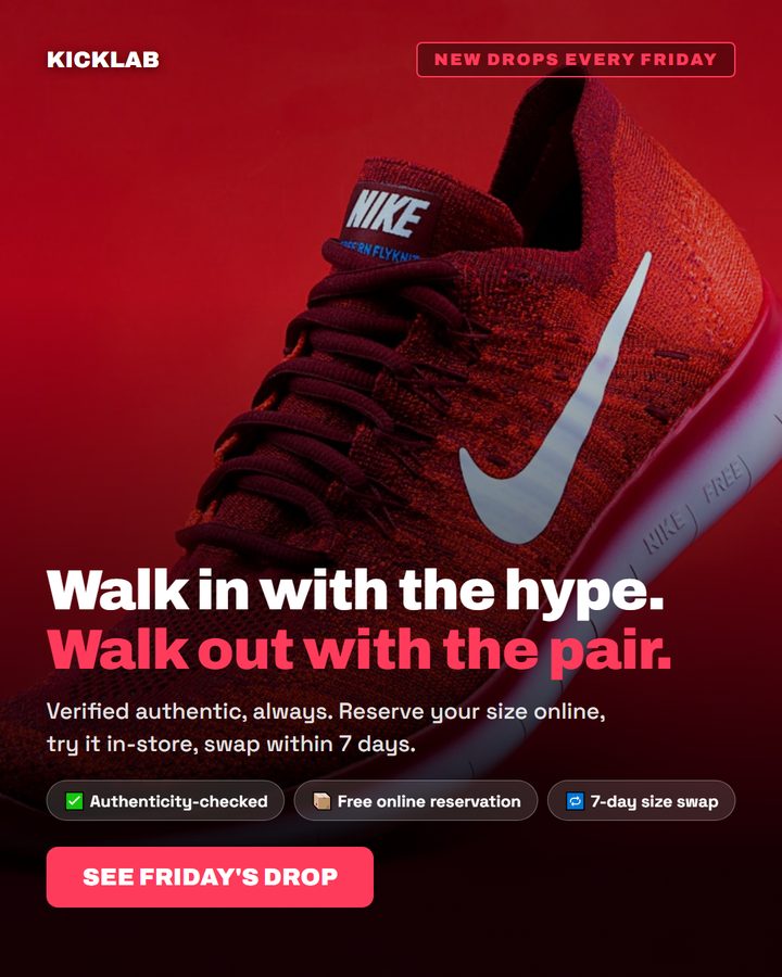 Sneaker store ad creative