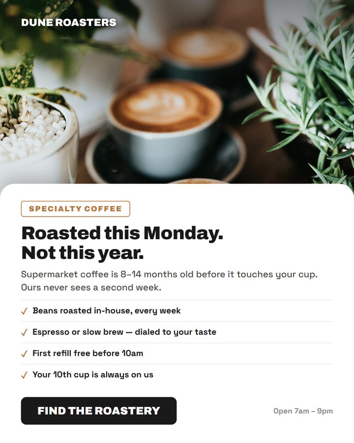 Coffee shop content creative