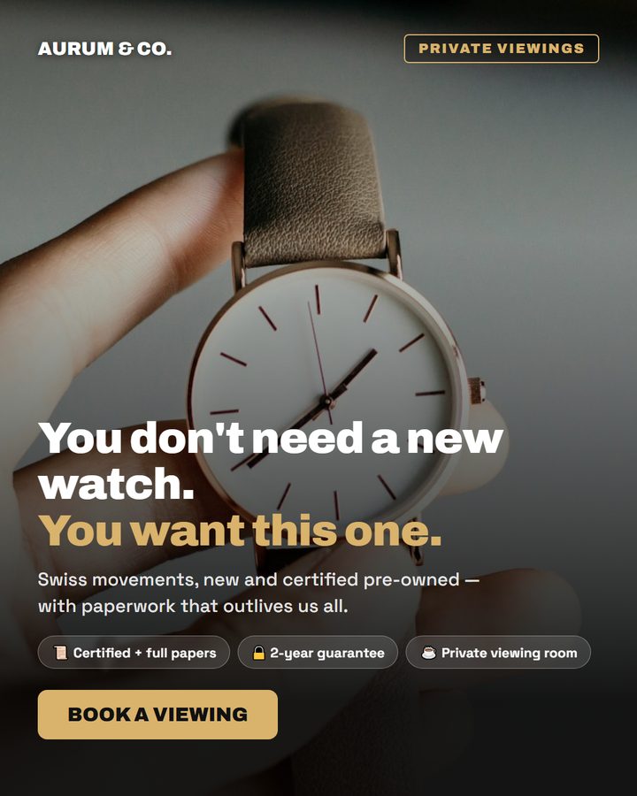 Watch boutique ad creative